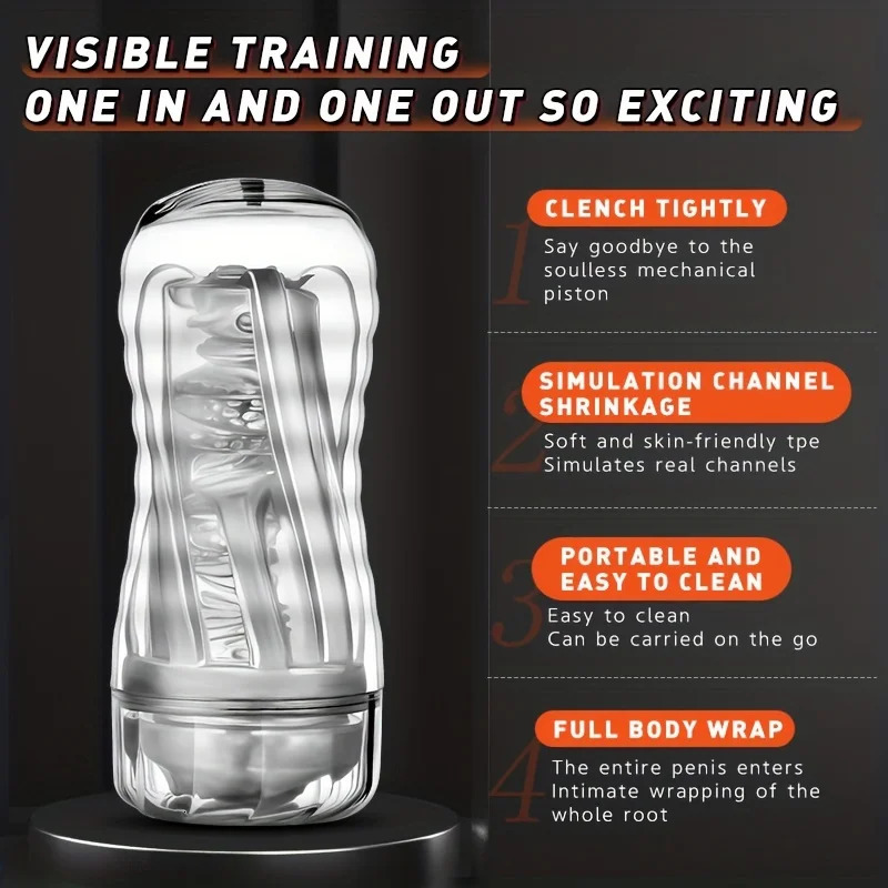 Men Hand Held Masturbation Cup For Penis Exerciser Open Type Dick Deep Throat Blowjobs Masturbator Massager Adult Male Sex Toys 240711