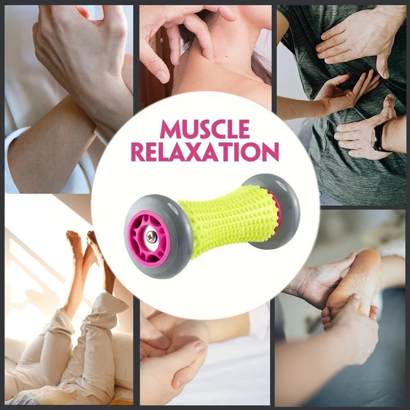 Foot massage roller fascia roller full body muscle manual massage leg and neck relaxation device blue and pink 240713