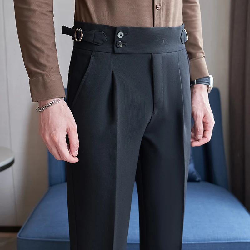 Blue Green Suit Pants Mens Fashion Slim Dress Trousers White Black Khaki Pantalones Hombre Fall/Winter Male Pant 28-32 33 34 36 240708