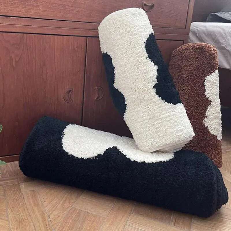 Carpets Polyester Fiber Floor Mat Plush Rug for Kids Bedroom Room Decor Non-slip Furry Carpet with Gourd Pattern Soft Fluffy Nursery