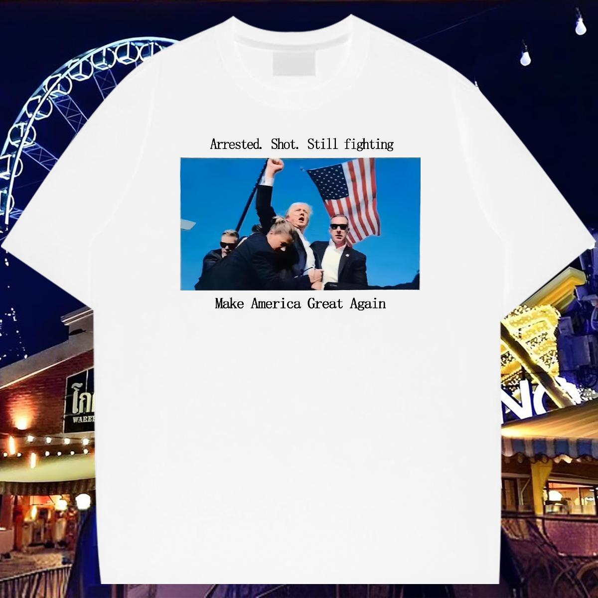 DIY T-Shirts Make America Great Again 230g Cotton Black Oversized Mens Tshirts Summer Casual Short sleeve Cotton Soft Popular Clothes