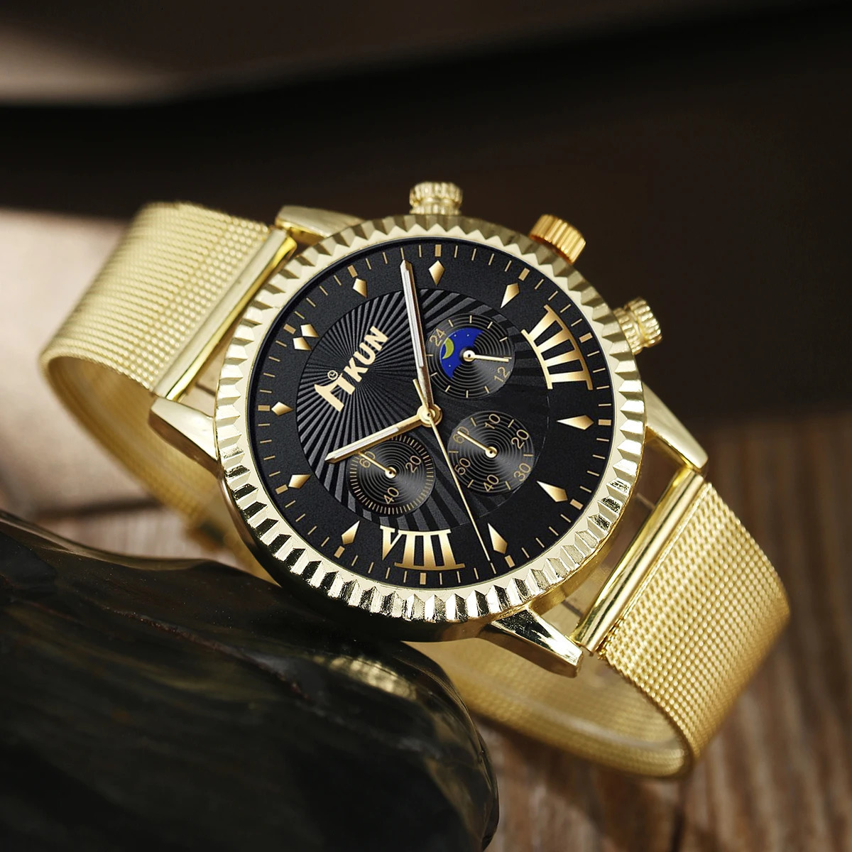 The latest mens fashion mechanical leather belt quartz watch Cross threepiece set 240709