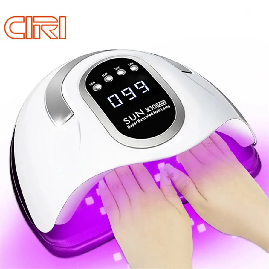SUN X10MAX UV LED Nail Lamp for Manicure 280W Gel Polish Drying Machine with Large LCD Touch Professional Smart Nail Dryer Tools 240710