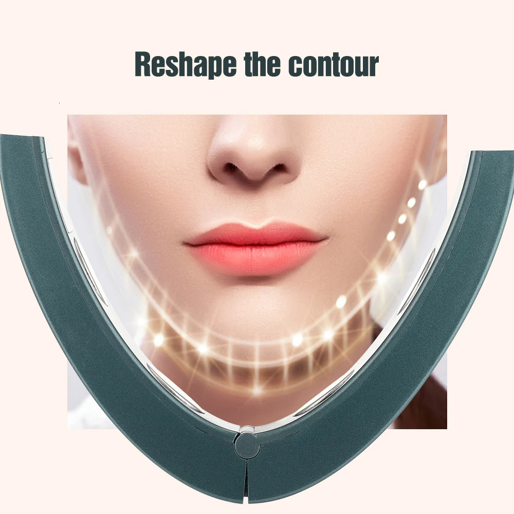 6 types of microfluidic V-face equipment heated skin regeneration dual chin V-face vibration massage machine remote control 240713