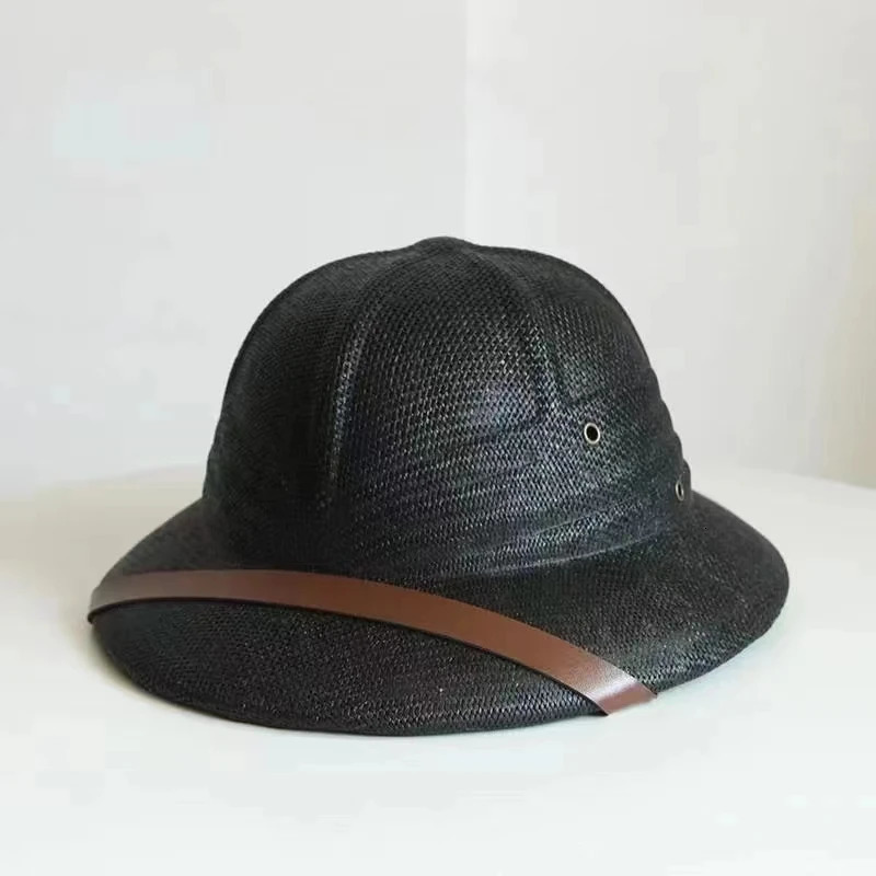 2024 Fashion Vietnam War Army Hat Women Men British Explorer Straw Helmet Summer Boater Bucket Sun Hats Unisex Jungle Miners Cap 240709