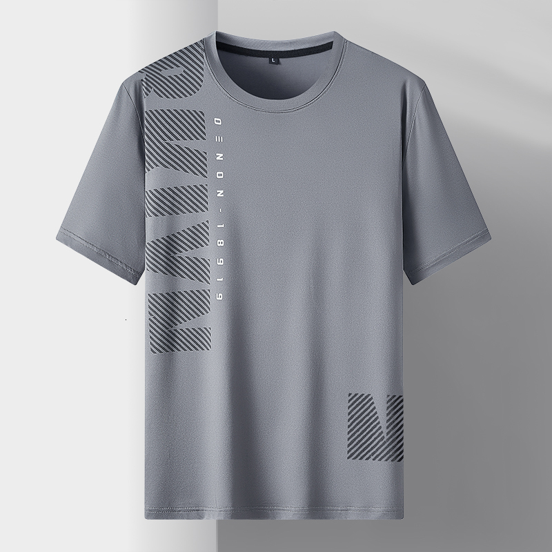 Lighing delivery sensation men's short sleeved top summer casual ice silk quick drying loose empty board ultra-thin outdoor T-shirt