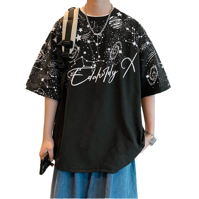 Short T-shirt for men in summer 2024, new pure cotton youth trendy style, casual loose half sleeved