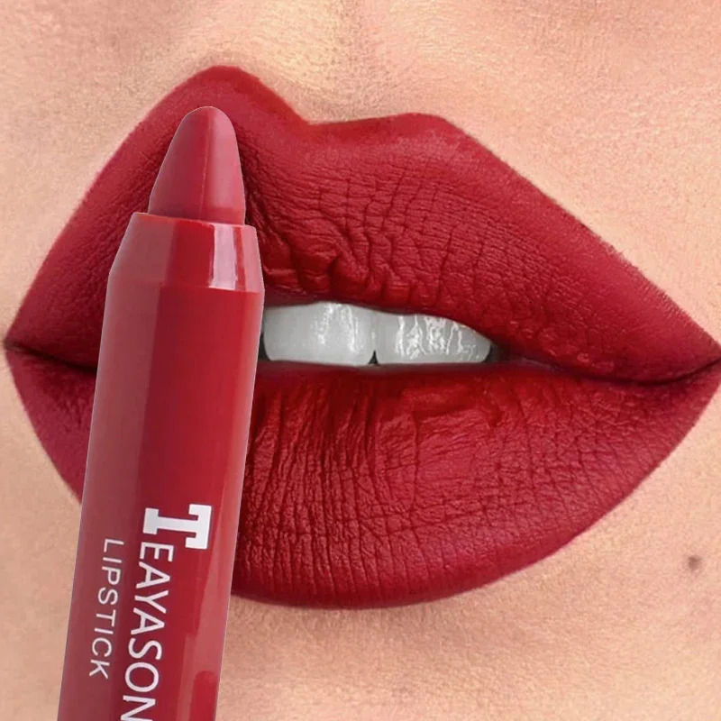 12 Color Waterproof Matte Lipliner Pencil Sexy Red Contour Tint Lipstick Lasting Non-stick Cup Lipliner Pen Lips Makeup Cosmetic 240713
