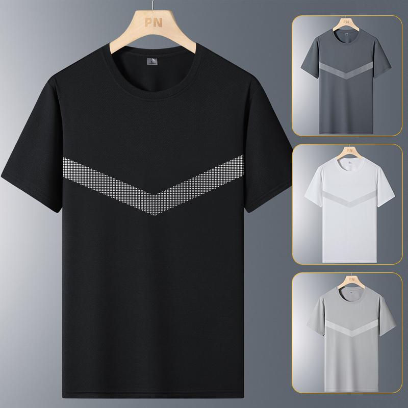 Yuncang Flash UPF50+UV resistant and Sunscreen T-shirt for Men Ice sensitive Quick drying Short sleeved Men's Summer Sports Breathable Base Top F