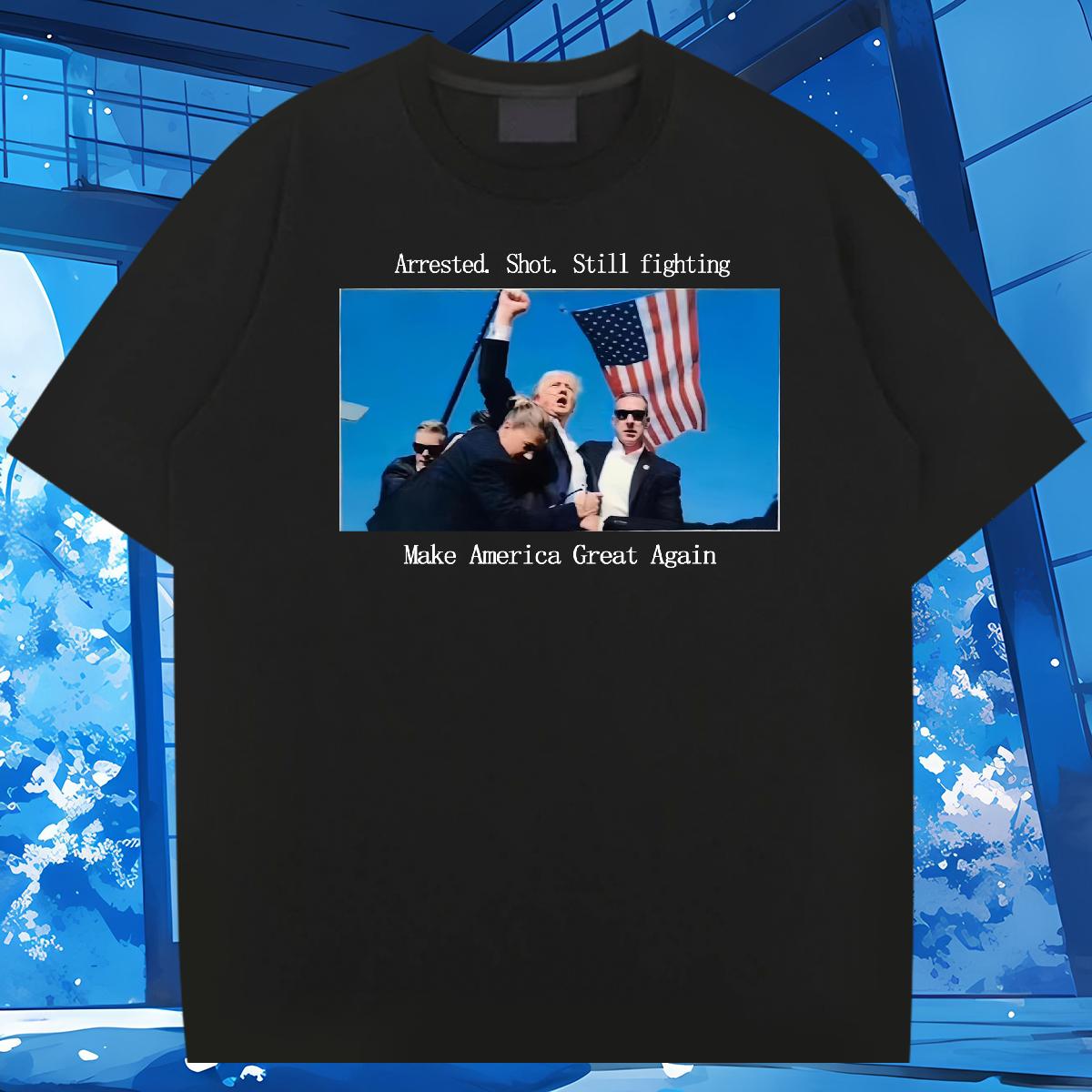 2024 Designer T shirt Make America Great Again Round Neck Short Sleeve 230g Cotton Mens Tshirts Daily Wear Custom Print Plus Size Cool Tops Tees
