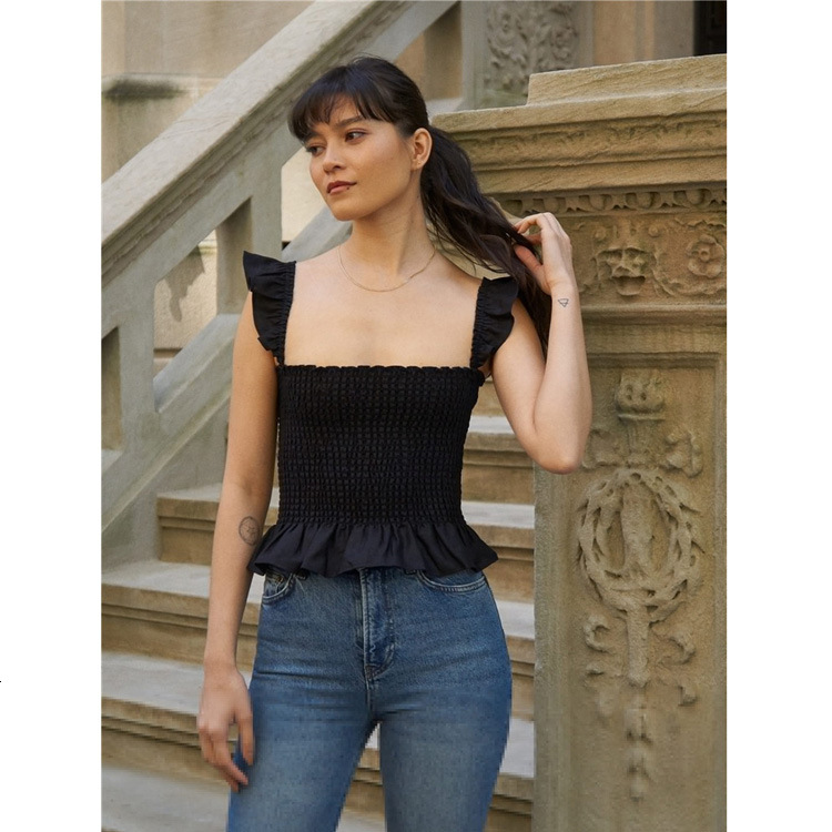 Fashion Solid 225 # Ref Linen Floral Short Cute Slim Fit Top 2021 Summer New French Women's Clothing Sexy Dress Waist Bifurcated Loose Denim Dres