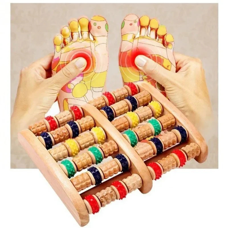Wooden foot massager roller for tenderness relaxation massage pain relief pressure relief finger pressure roller foot care massage machine wholesale 2