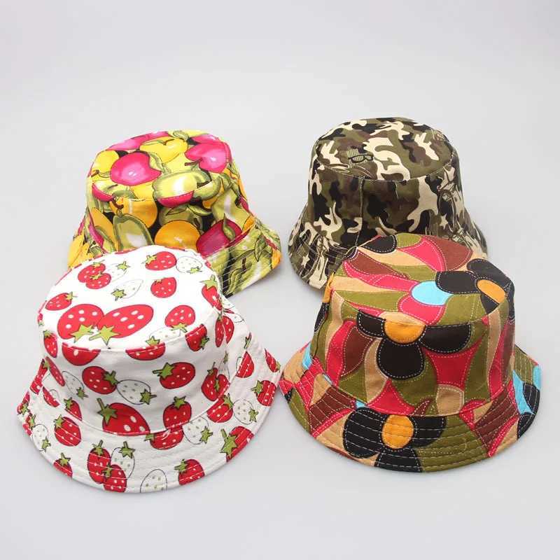 Baby Pattern Style Hat Baby Cotton Hat Spring/Summer 2-6 Year Old Children Boys and Girls Flower Sun Hat Autumn Fisherman Beach HatW240713
