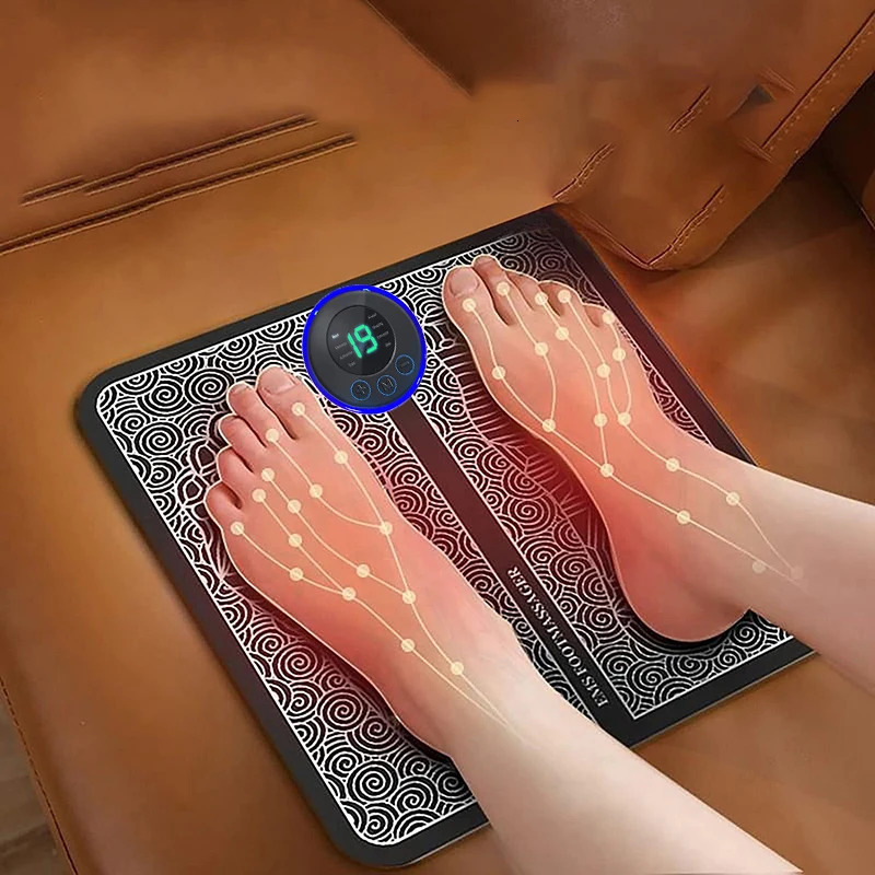 Foot massager foldable portable electric massage pad with multiple adjustable levels rechargeable 240713