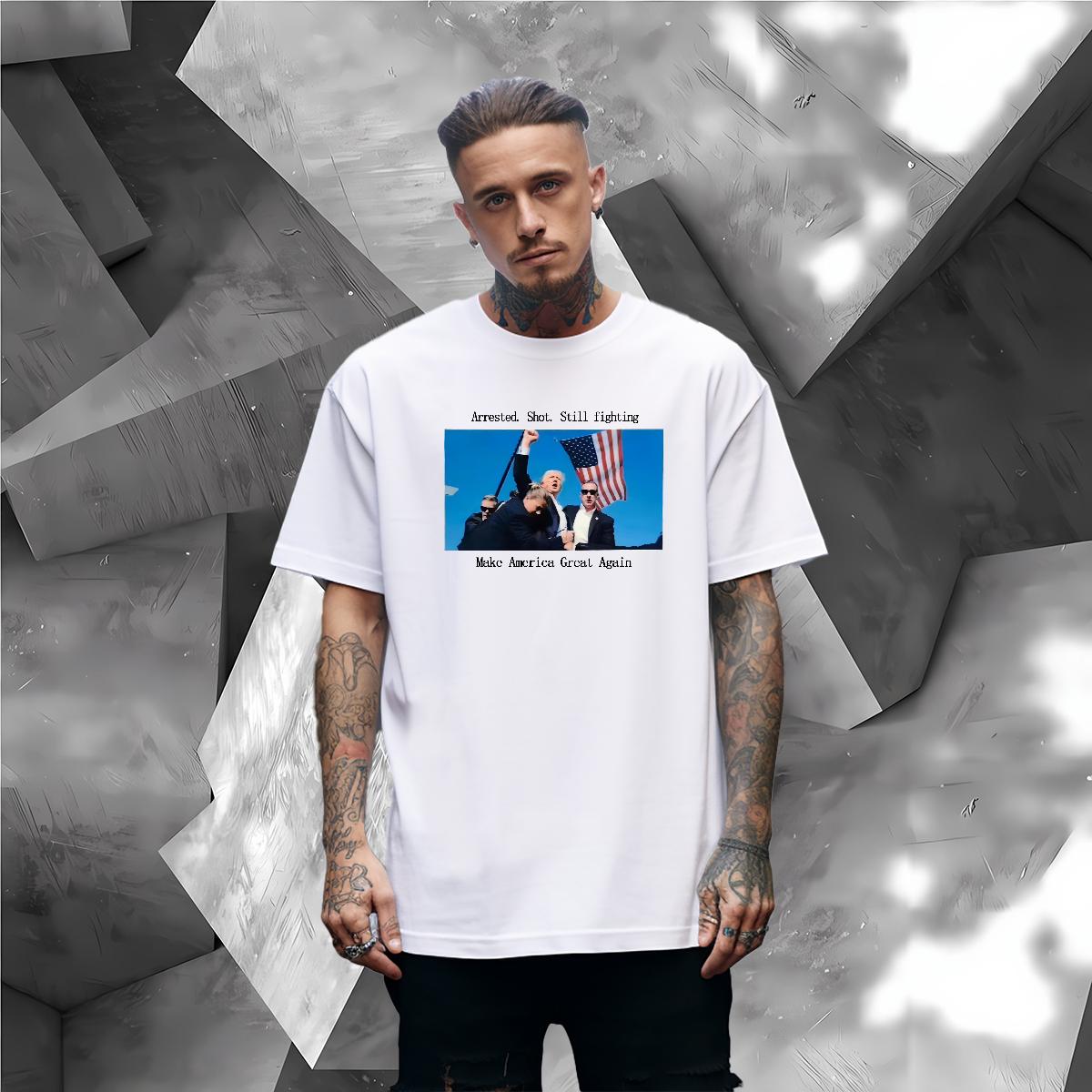 Brand Mens T Shirts presidential election 230g Cotton Casual Beach Short Sleeve Cotton O-Neck Men Tees Custom Custom Print Oversized Tops Tees