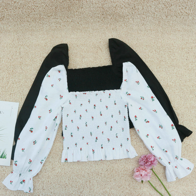 245 # Ref Linen Long Sleeved Short Floral Top 2021 Summer New French Women's Clothing Bifurcated Novelty Short Temperament SKINNY DRESS Silk Dres