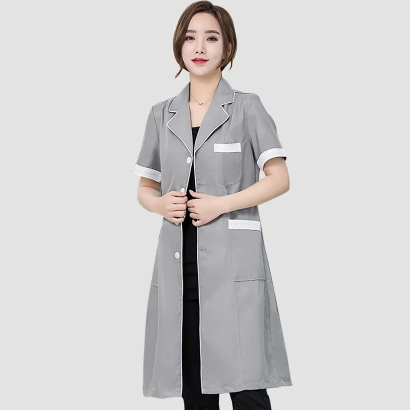 Lab Coat High quality Spa Uniforms Tattooist Work clothing Scrubs Uniforms Purple Long Sleeve Beauty Salon Work Wear Summer 240708