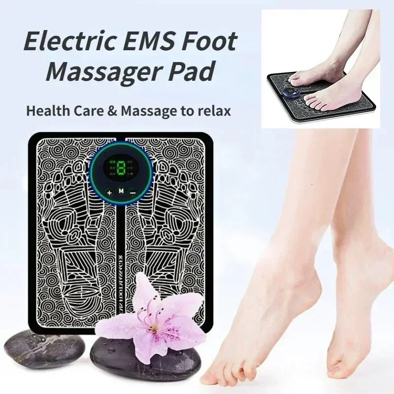 Electric EMS foot massager pad electric muscle stimulation foot massager USB charging portable 240713