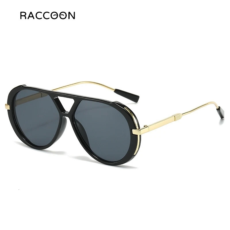 Classic Metal Retro Oval Sunglasses Women Men Vintage Style Pilot Sun Glasses Black Frame Summer Fashion Eyewear Uv400 Shades 240711
