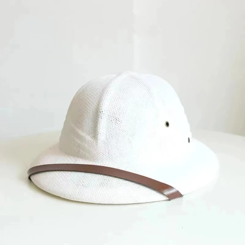 2024 Fashion Vietnam War Army Hat Women Men British Explorer Straw Helmet Summer Boater Bucket Sun Hats Unisex Jungle Miners Cap 240709