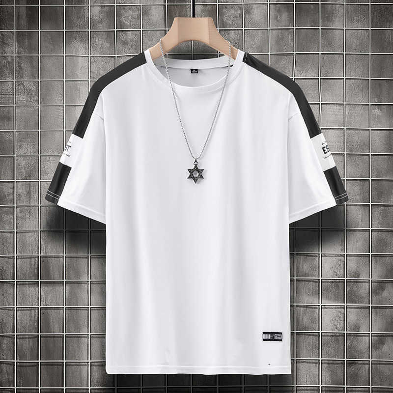 Flash Delivery Summer Port Ins Printed Five T-shirt Men's Korean Version Loose Round Neck Couple's Short Sleeve Base Shirt