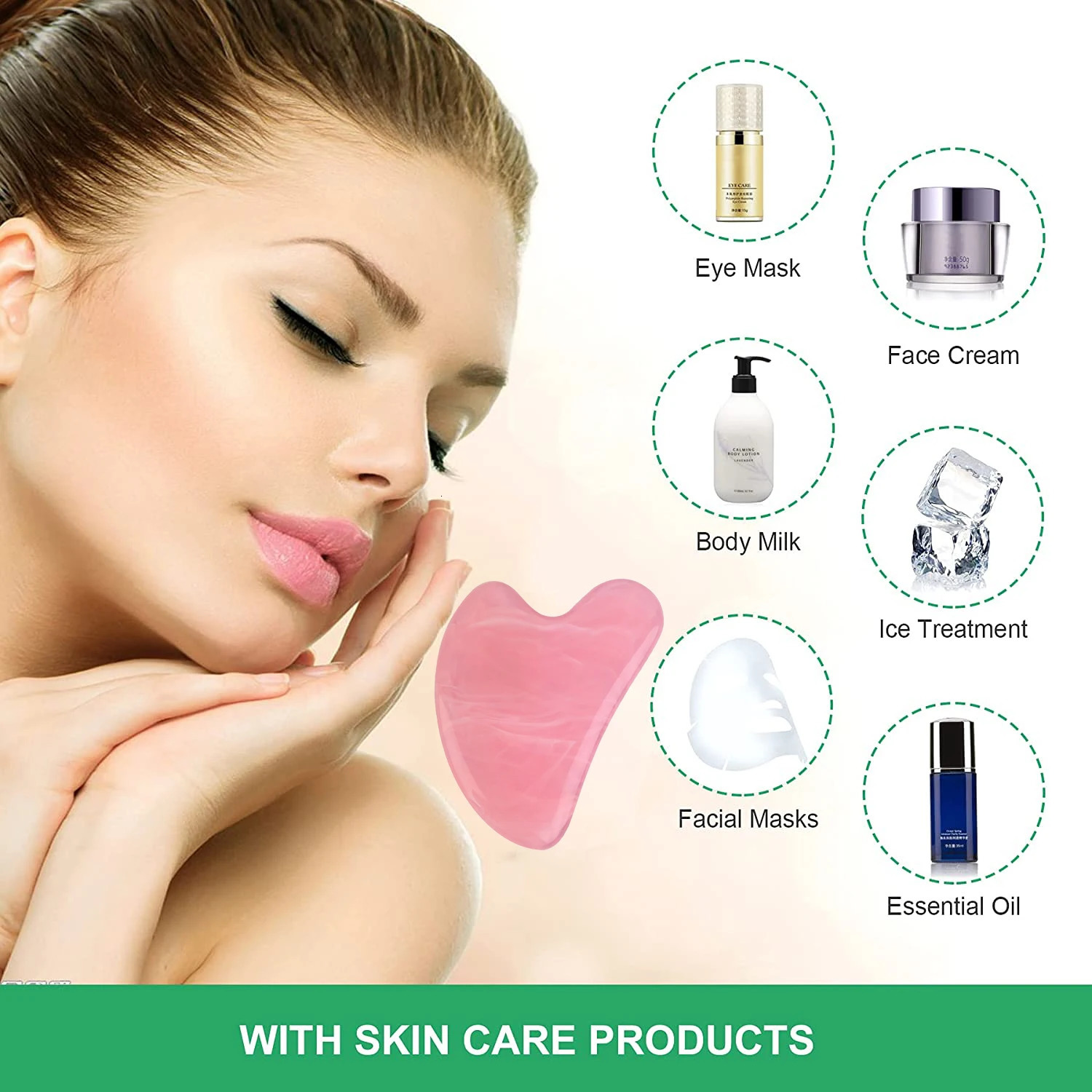 1 piece of resin Guasha scraper massage Gouache scraper massage Acupuncture Gua Sha board Acupoint eye care SPA detoxification 240713