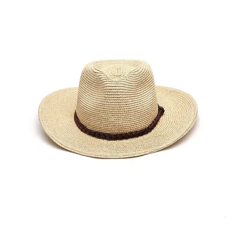Big Head xxxxl 62cm Straw Hat Men Hollow Out Summer Outdoor Sun Panama Beach Windproof Rope Large Hats 240709