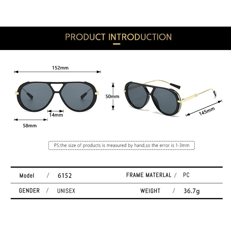 Classic Metal Retro Oval Sunglasses Women Men Vintage Style Pilot Sun Glasses Black Frame Summer Fashion Eyewear Uv400 Shades 240711