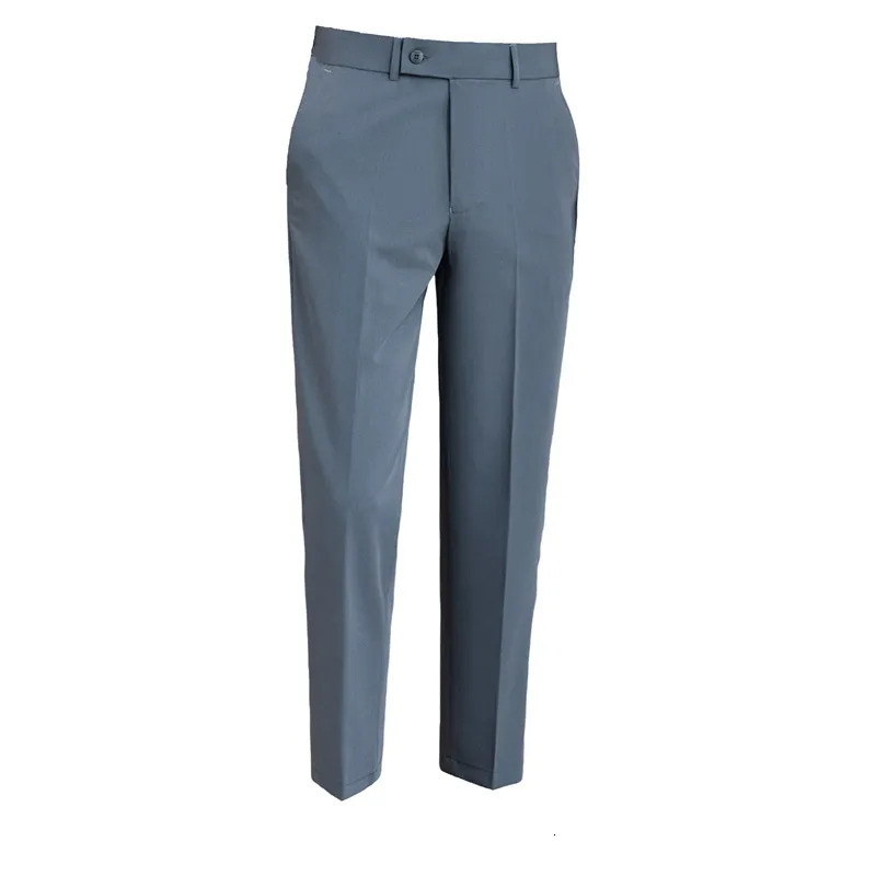 Summer Suit Pants Solid Color Korean Slim Smart Casual Ankle-Length Pants Men Wedding Dress Office Suit Trousers Man 240708