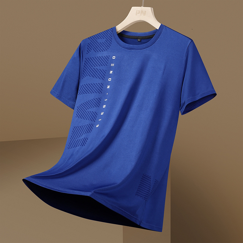 Lighing delivery sensation men's short sleeved top summer casual ice silk quick drying loose empty board ultra-thin outdoor T-shirt