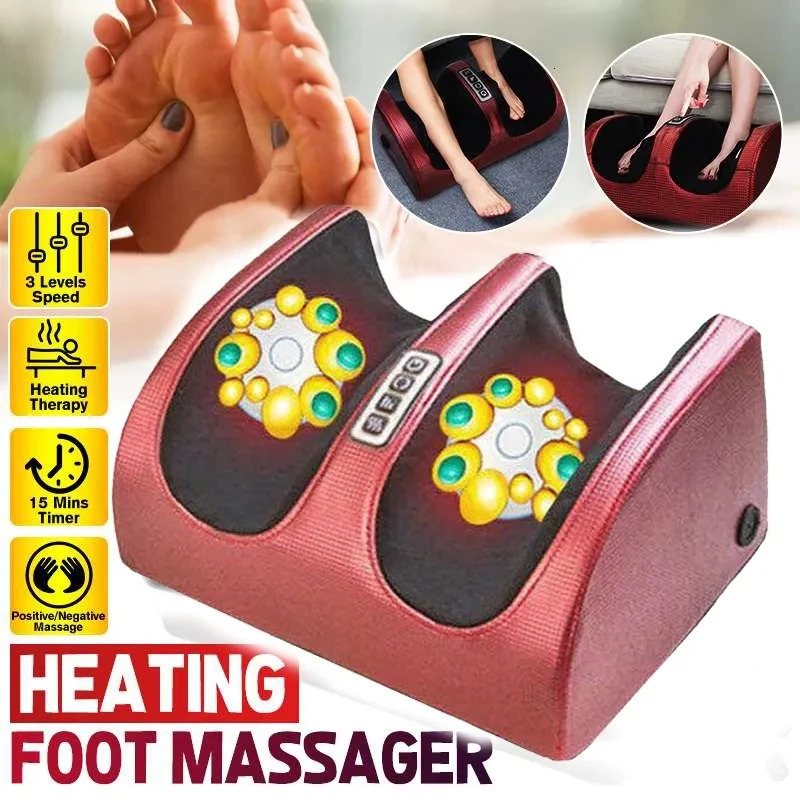 press electric foot massager for heating treatment finger pressure kneading roller for muscle pain relief foot hydro machine 240713