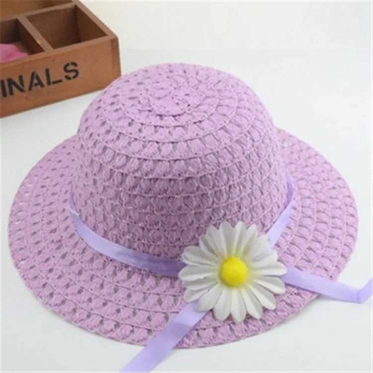Beginner bag set sunflower childrens grass hat Gir grass woven round hat childrens sun protection beachW240713