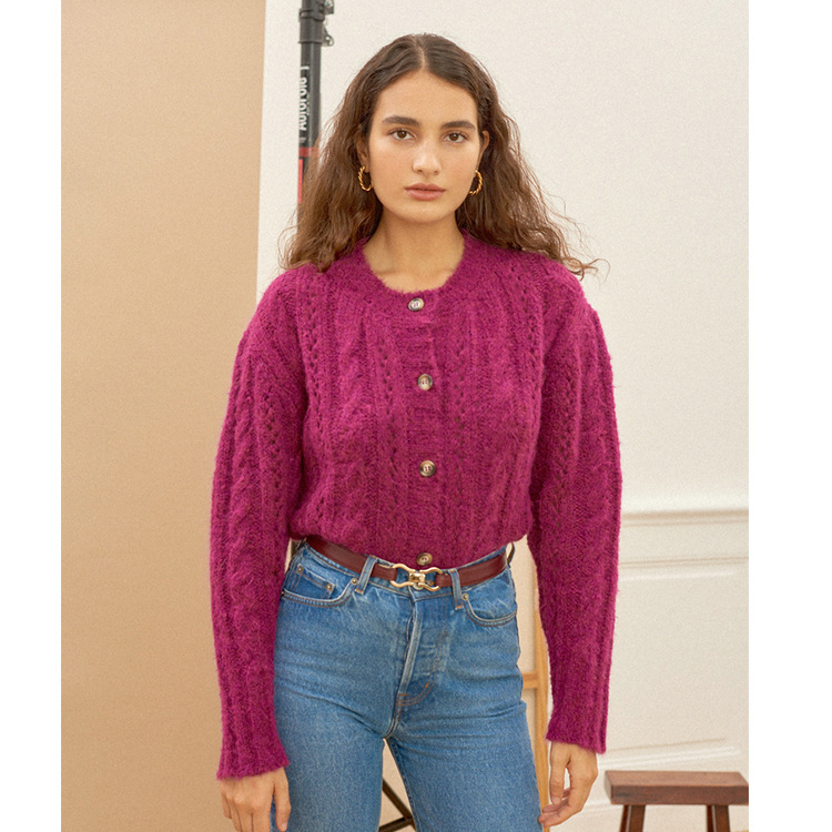 Solid 256 # Ref Coarse Knitted Sweater Jacket Top 2020 French Style Women's Clothing Autumn Dress Women Loose Waist Novelty Denim Dress High Wais