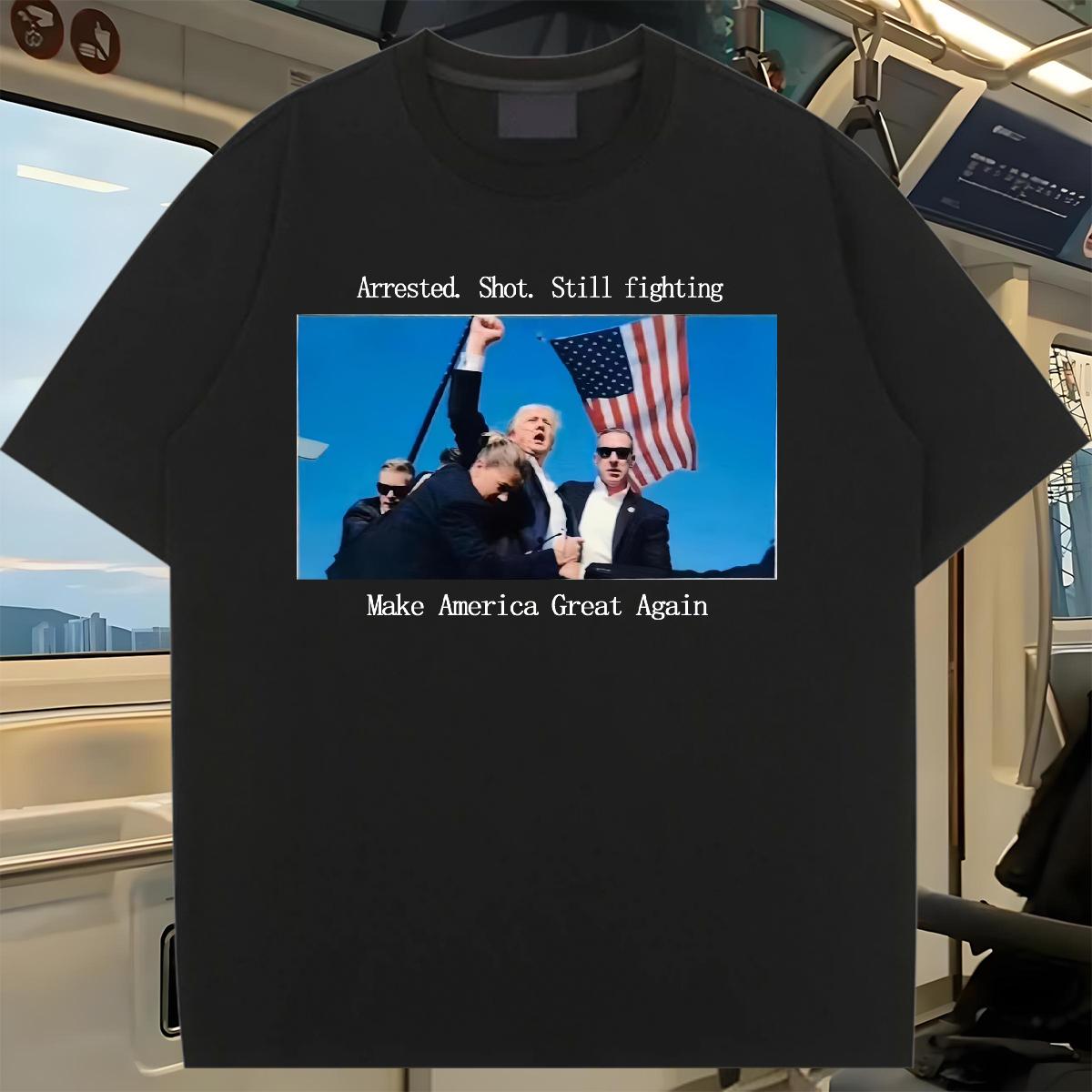 2024 T-Shirts 100% Cotton 230g Crew Neck Cotton Breathable Make America Great Again Custom Printed Tshirts Sport High quality Unisex Tshirts