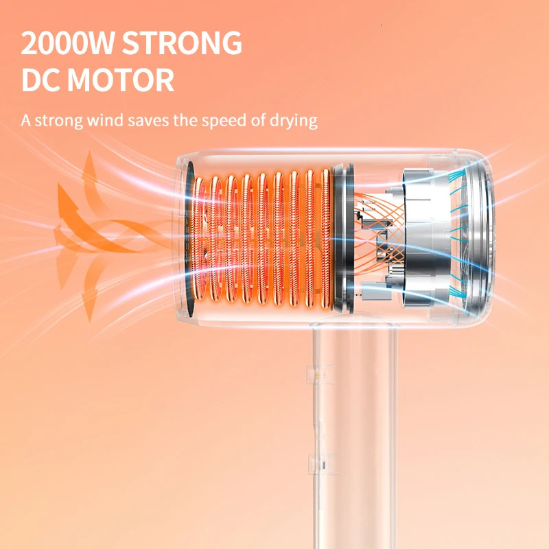 PFAY PC118 Anion Hair Dryer 2000W Powerful Quick Blow Dryer Professional Air Circulating Hairdryer Hair Care Hairdressing 240708