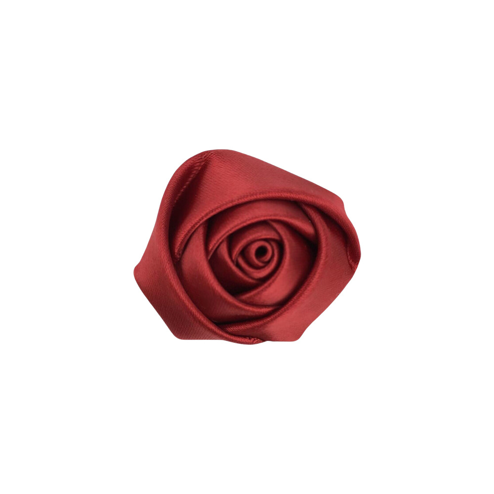 Roses Flowers Accessories Satin Ribbon Handmade 4cm Mini Rosette For Girl Kids Woman Christmas Wedding Hairband Festival Packaging Without Hair Clip 1