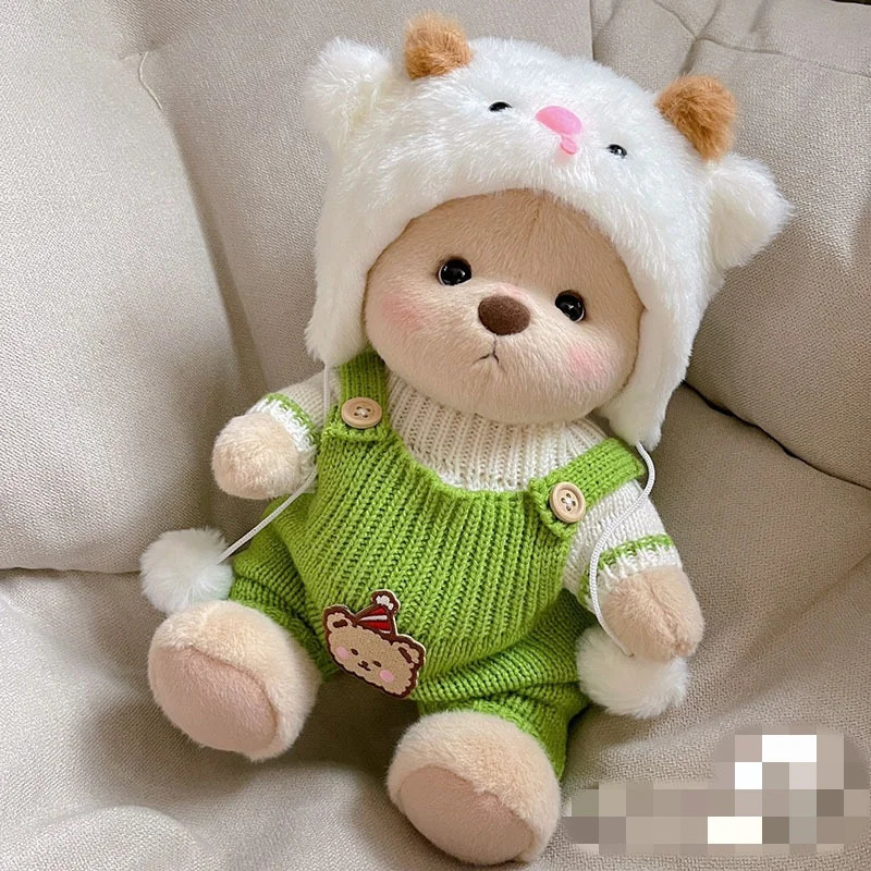 Handmade Teddy Bear Plush Toy Change Dress Honey Bag Cloth Girl Hug Cuddly Plushie Doll for Girlfriend Christmas Gift 240708