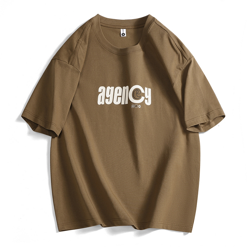 Lighing delivery short sleeved men's summer trendy brand simple letter print loose casual round neck T-shirt top