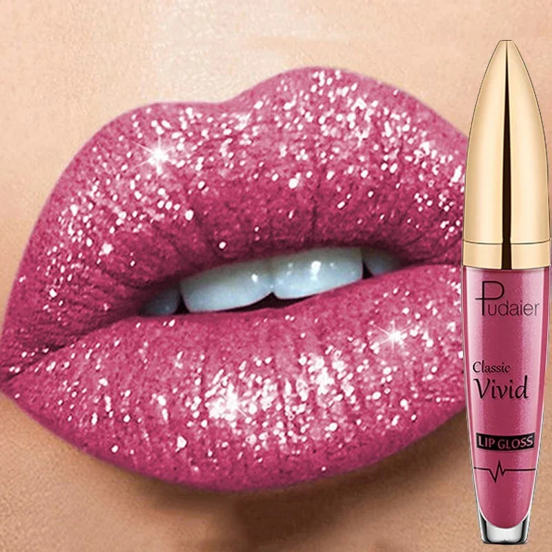 18 Colors Shiny Lip Gloss for Women Long Lasting Matte Glitter Liquid Lipstick Diamond Shiny Lip Gloss Waterproof Lip Makeup 240713
