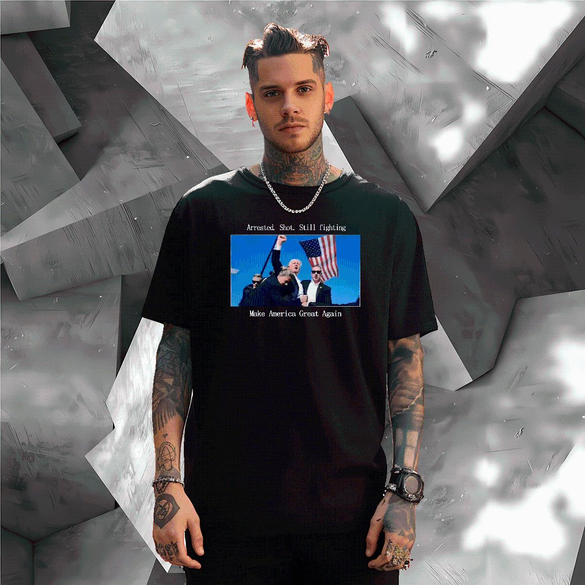 Brand Mens T Shirts presidential election 230g Cotton Casual Beach Short Sleeve Cotton O-Neck Men Tees Custom Custom Print Oversized Tops Tees