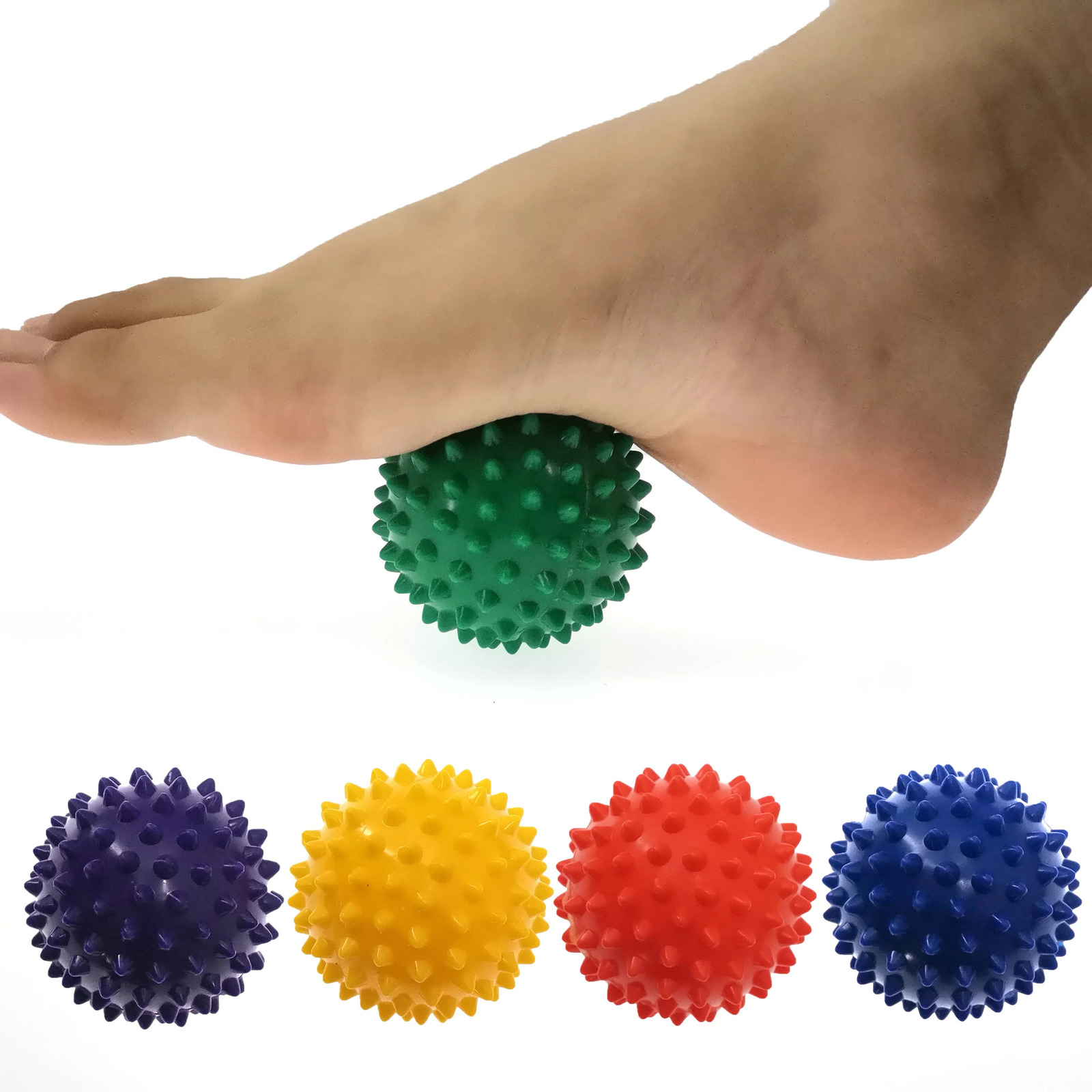 Durable PVC Spike Massage Ball Trigger Point Exercise Fitness Hand and Foot Pain Relief Foot Fascia Relief Hedgehog 7cm Ball 240713