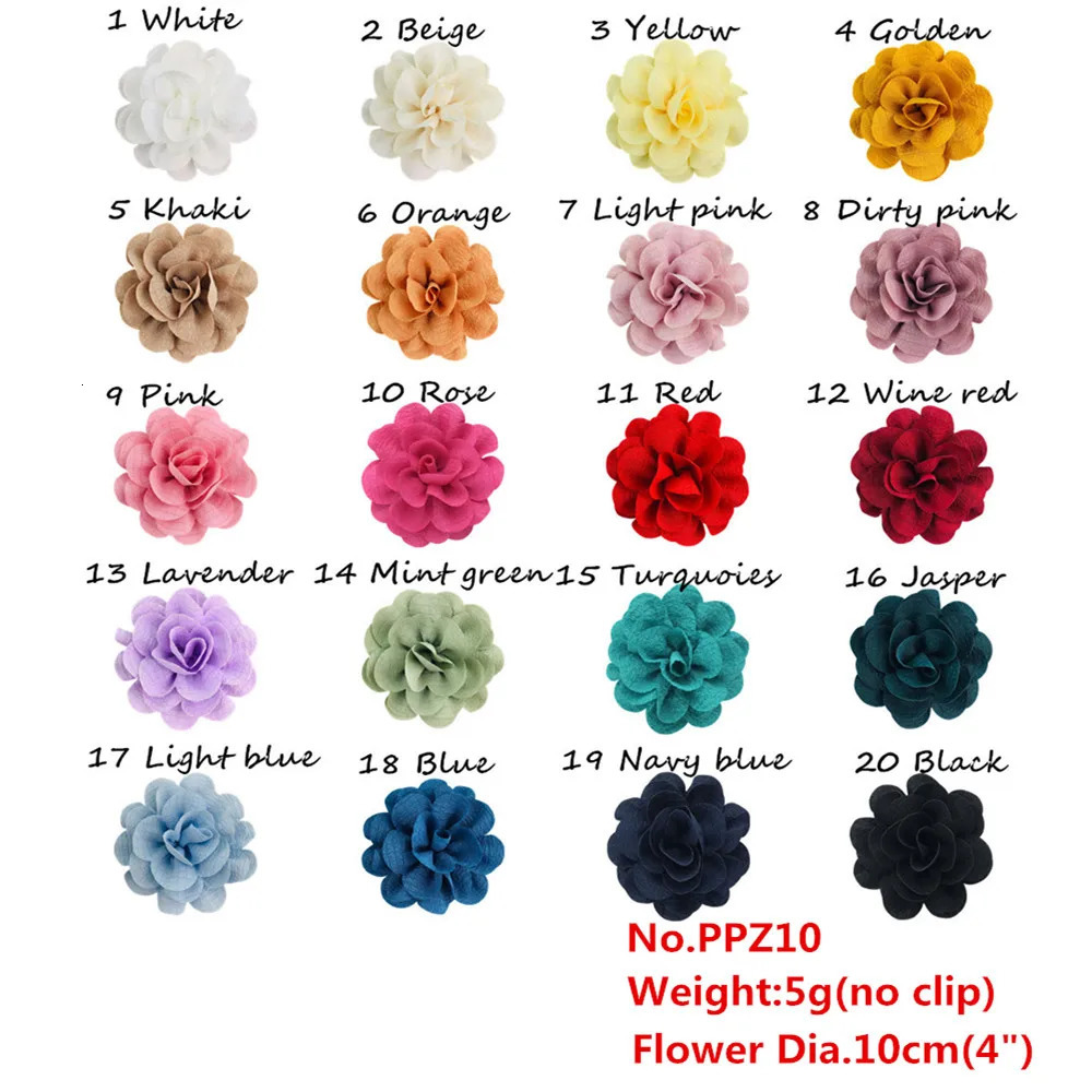 100PCS Wholesale 7CM 10CM Chiffon Ruffled Fabric Flowers Handmade Girls Hair Clips DIY Birthday Party Decorations Bridal Shower 240709