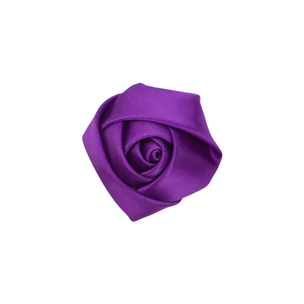 Roses Flowers Accessories Satin Ribbon Handmade 4cm Mini Rosette For Girl Kids Woman Christmas Wedding Hairband Festival Packaging Without Hair Clip 1