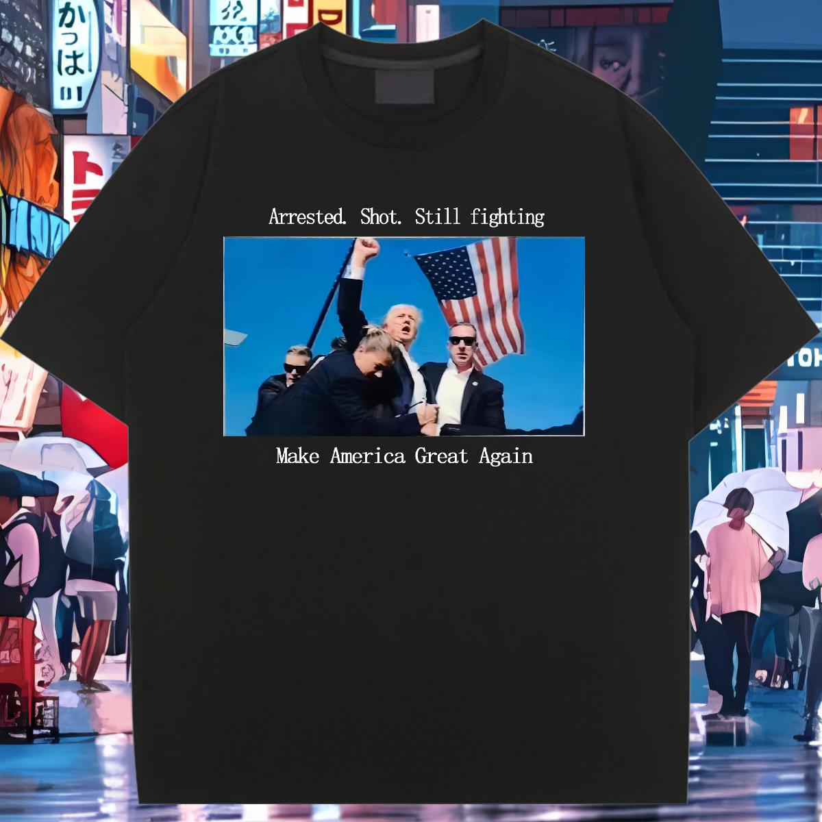 DIY T-Shirts 230g 100% Cotton Breathable Crew Neck presidential election Cartoon Floral Printing Tops Tees Beach Soft Tshirt for Man Woman