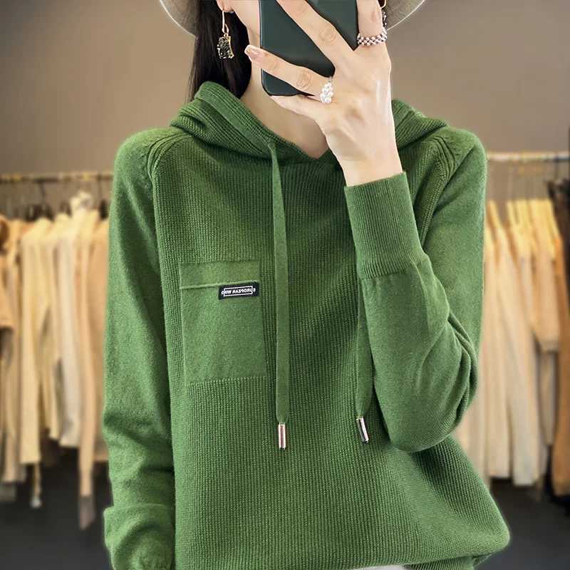 Women's Sweaters 2023 Autumn and Winter Selected Cashmere Hoodies Womens Loose Hoodies Knitted Hoodies Womens Sweaters J240708