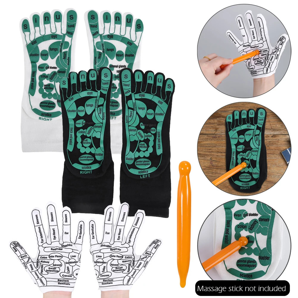 Foot massager overpressure socks and gloves physical massage fatigue relief foot reflexes foot socks health care 240713