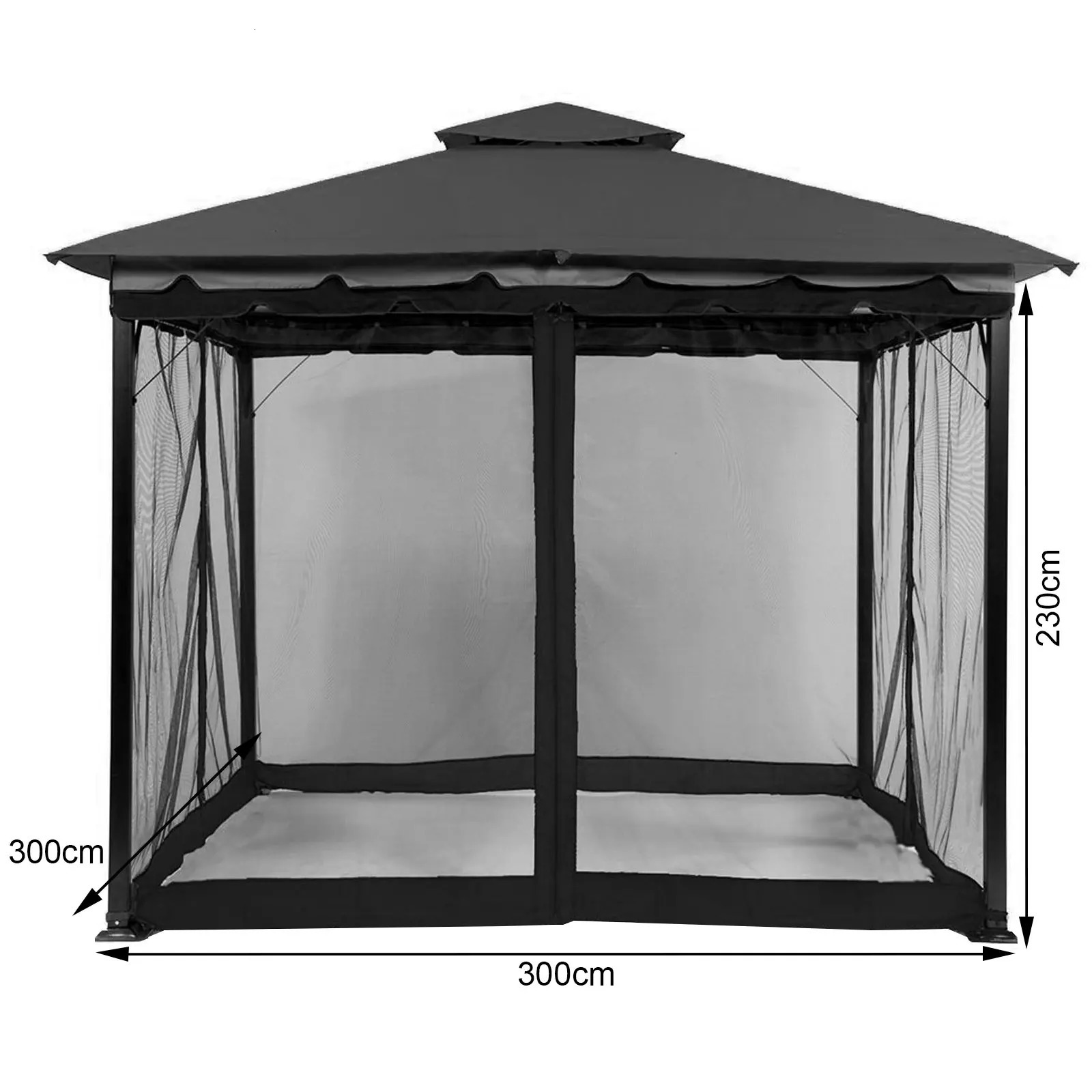 Outdoor Gazebo Mosquito Netting Universal Replacement Canopy Net Screen 4Panel Sidewall Curtain with Zippers for Garden Patio Sheer Curtains 240712