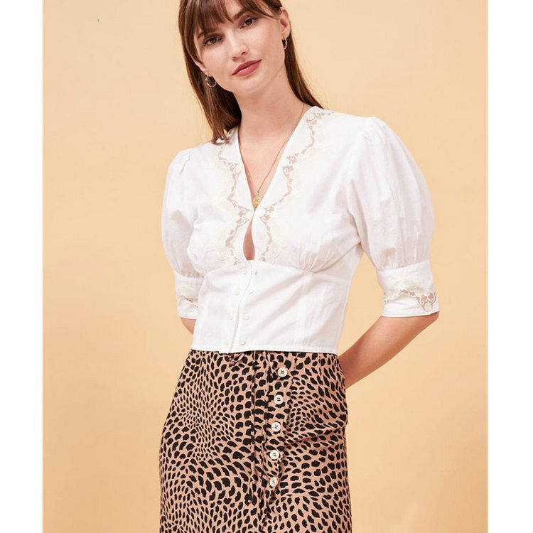 325 # Ref Pure Cotton Lace Hollow Top 2021 Summer New French Style Women's Clothing Self-cultivation Loose Sexy Novelty BOHO DRESS Round Neck Dre