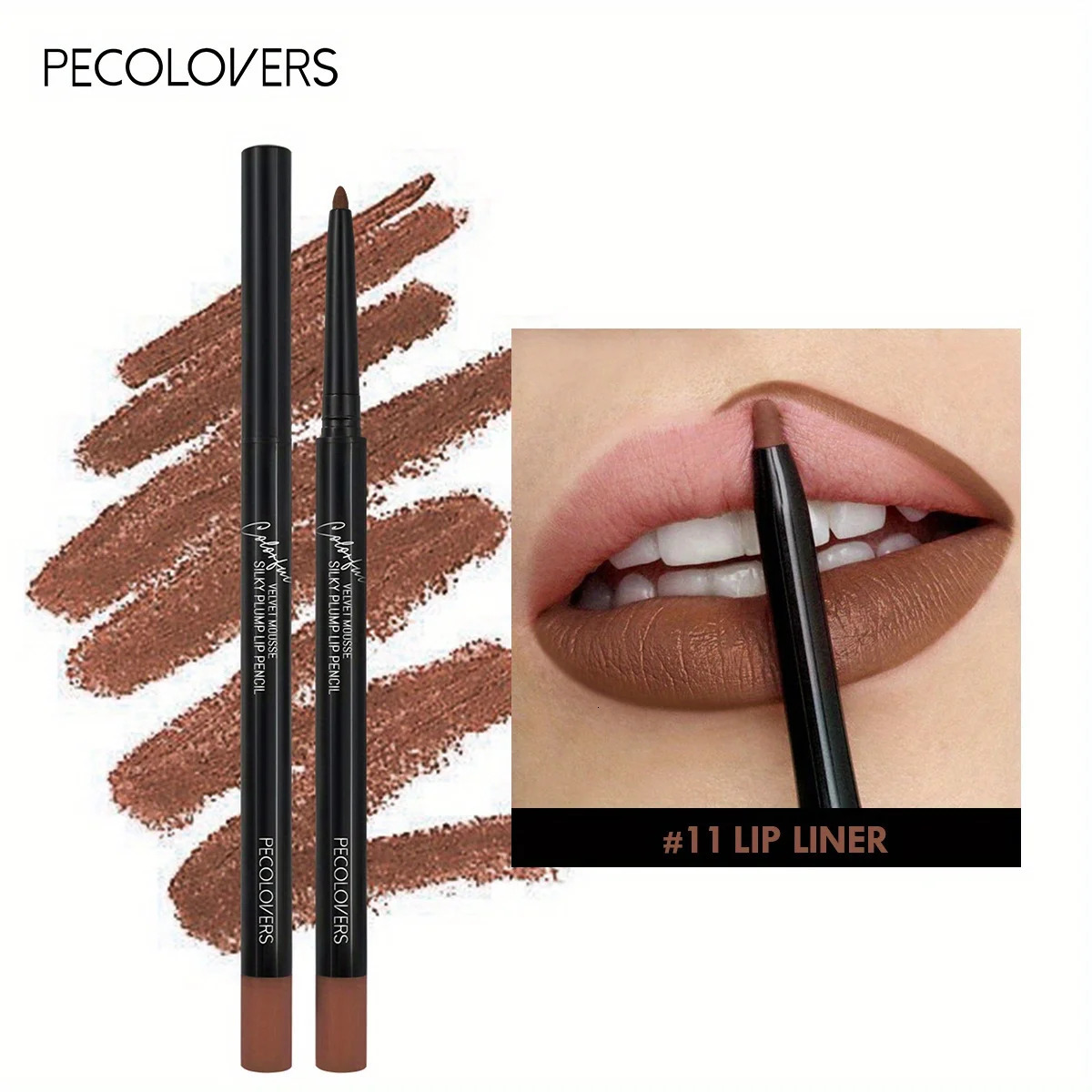 Waterproof Sweat-Proof Lipliner Crayon in Matte Chestnut Brown Versatile Lip Color Rendering for Enhanced Durability 240713