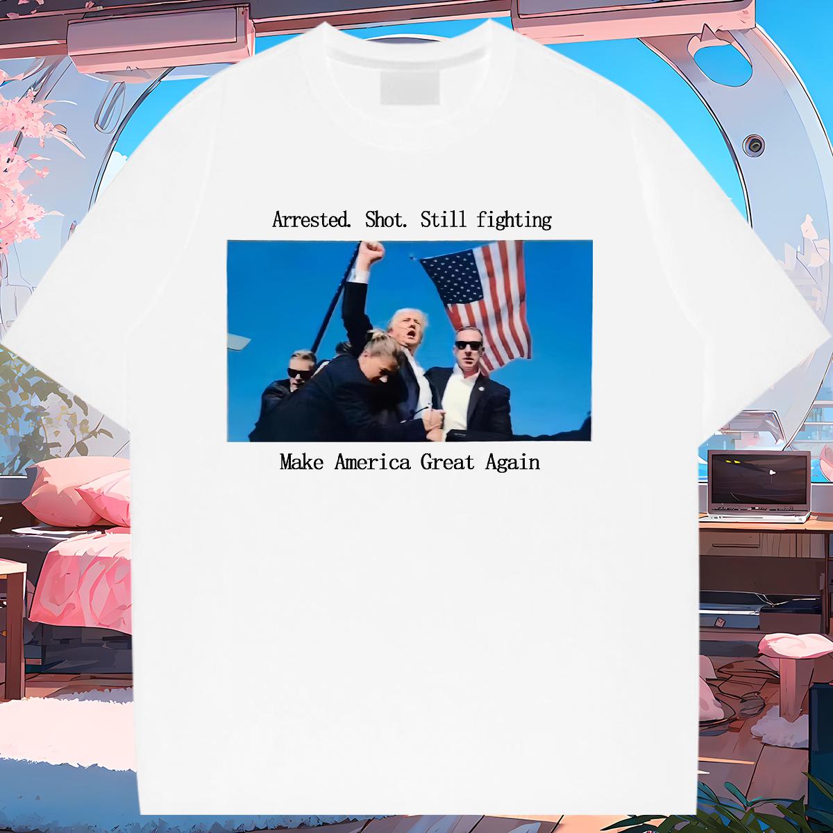 Fashion New T shirt 230g Cotton Custom Printed Make America Great Again Breathable Short Sleeve Tees Shirts Casual Daily Wear Lady Couples T Shirts